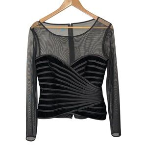 Mesh Corset Top Sweetheart Neckline Bustier Black